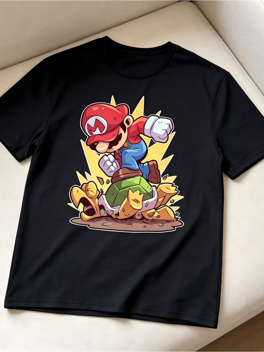Super Mario Black Women Men T-shirt Unisex